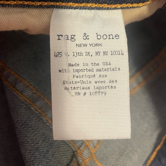 RAG & BONE Beckett 10 Inch Bell Flare Distressed Jeans Blue Women’s Sz 27 Boho - Picture 12 of 14